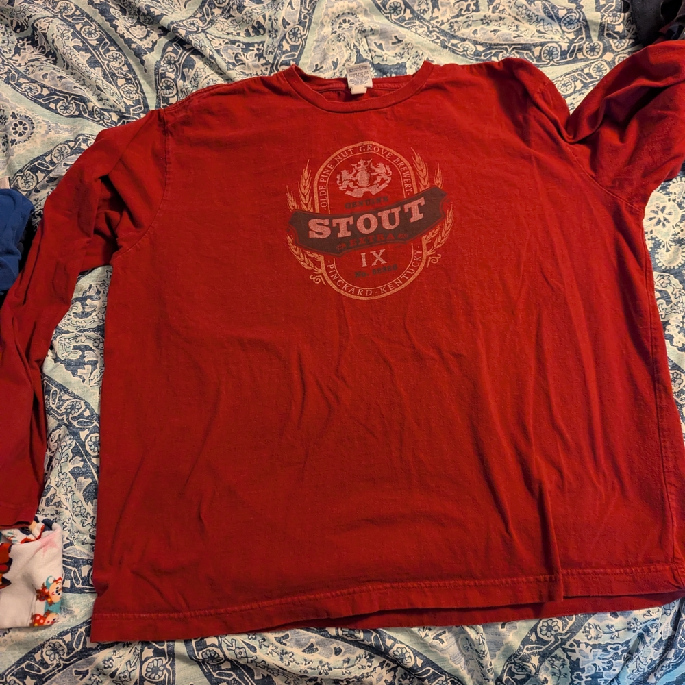 Old Navy Red Long Sleeve Tee with Vintage Logo Size XXL